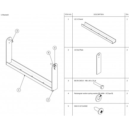 U Bracket B (Black) - Uchwyt typu U do Cuboid 10 (czarny) UB2-BOPTIMAL AUDIO